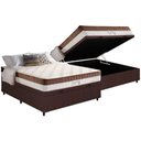 Ver imagem 1 de Cama Box Baú Casal: Colchão Molas Ensacadas Superlastic King Best + Base Crc Courano Brown (
