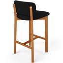Ver imagem 7 de Kit 02 Banquetas Alta para Cozinha Sala de Jantar Bar Dara L02 Bouclê Preto - Lyam Decor