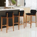 Ver imagem 2 de Kit 02 Banquetas Alta para Cozinha Sala de Jantar Bar Dara L02 Bouclê Preto - Lyam Decor