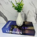 Ver imagem 3 de Kit decoração livro Londres + vaso branco de cerâmica
