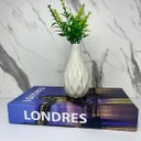 Ver imagem 4 de Kit decoração livro Londres + vaso branco de cerâmica