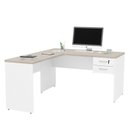 Ver imagem 3 de Mesa de Canto Escrivaninha em L com Gaveteiro 1.40x1.50 Escritório Netmobil - Dubai/branco