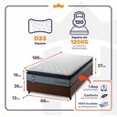 Ver imagem 3 de Conjunto Cama Box Espuma Chicago Cinza Solteiro 88x188x57