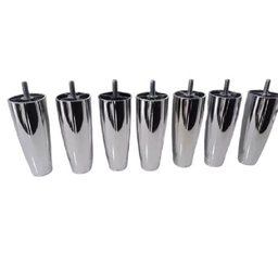 Kit 6 Pés Cromado Cônico 12 Cm para Cama Box Reforçado - 1