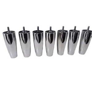 Kit 6 Pés Cromado Cônico 12 Cm para Cama Box Reforçado