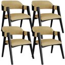 Ver imagem 1 de Kit 04 Cadeiras para Sala de Jantar e Estar Living Estofada Suran L02 Preto Couríssimo Fendi - Lyam