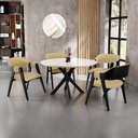 Ver imagem 2 de Kit 04 Cadeiras para Sala de Jantar e Estar Living Estofada Suran L02 Preto Couríssimo Fendi - Lyam