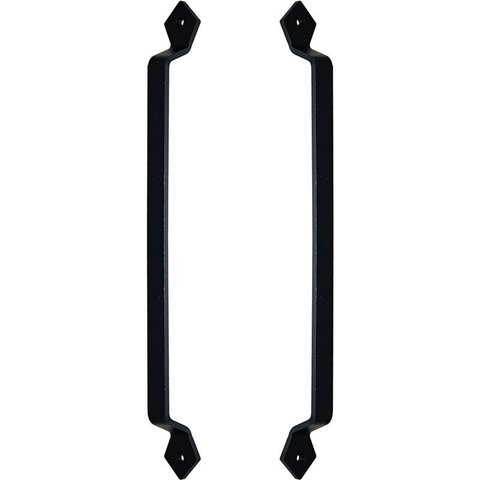 Puxador Duplo de Aço Horus 500mm Preto Fosco Colonial Industrial Medieval Rancho Sítio