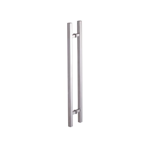 Puxador Duplo para Vidro ou Madeira 60cm em Aço Inox Polido Brilhante Stainless