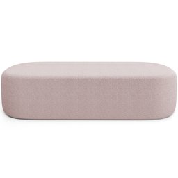 Cabeceira Cama Box Casal 140cm Lanna com Puff Recamier Doha W01 Bouclê Rosê - Lyam Decor - 4