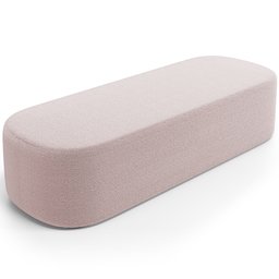 Cabeceira Cama Box Casal 140cm Lanna com Puff Recamier Doha W01 Bouclê Rosê - Lyam Decor - 12