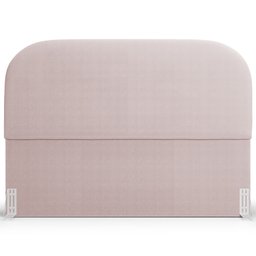 Cabeceira Cama Box Casal 140cm Lanna com Puff Recamier Doha W01 Bouclê Rosê - Lyam Decor - 3