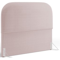 Cabeceira Cama Box Casal 140cm Lanna com Puff Recamier Doha W01 Bouclê Rosê - Lyam Decor - 11