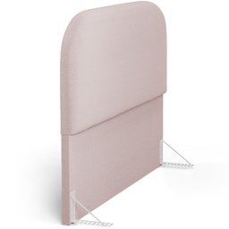 Cabeceira Cama Box Casal 140cm Lanna com Puff Recamier Doha W01 Bouclê Rosê - Lyam Decor - 9