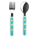 Ver imagem 1 de Kit Talher Infantil Colher/garfo Inox Verde/limão - Pimpolho