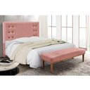 Ver imagem 5 de Cabeceira Cama Box Casal 140cm e Recamier Gênova Veludo Rosa S04 - D'Rossi