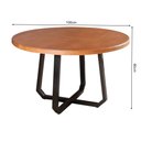 Ver imagem 3 de Mesa de Jantar Industrial Clarisse Redonda 1m Madeira Base Alumínio - Tampo Castanho