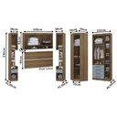 Ver imagem 5 de Quarto Modulado Casal Canto Diagonal Guarda-roupas Maleiro e Cabeceira Paris Master Luciane Móveis