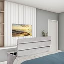 Ver imagem 1 de Calçadeira Baú Recamier Estofada Cama de Solteiro 90cm Argentina Corino Cinza Claro- Mabe Magazine