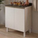 Ver imagem 2 de Balcão com Tampo 2 Portas MDF 80 cm Kali 1222322 Bianco Toq Branco Nicioli
