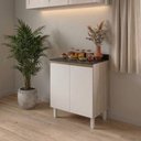 Ver imagem 5 de Balcão com Tampo 2 Portas MDF 80 cm Kali 1222322 Bianco Toq Branco Nicioli