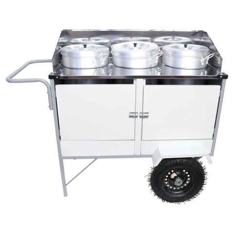 Carrinho Caldo e Sopa Cefaz Branco com Guarda Sol Bl35p-gs