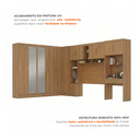 Ver imagem 7 de Guarda Roupa Casal Modulado 5 Peças 12 Portas com Espelho, Cabeceira e Escrivaninha 100% MDF Smart Cinamomo Marrom
