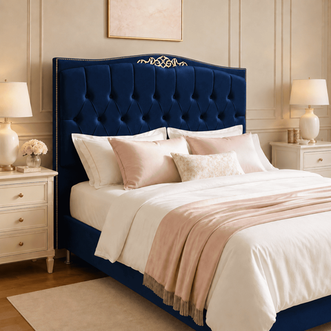 Cabeceira Greta 90cm Estofada Veludo p/ Cama Solteiro Quarto