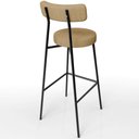 Ver mais imagens de Kit 02 Banquetas Alta Bar Cozinha Sala De Jantar Em Aço Milão L02 Linho Bege Escuro - Lyam Decor