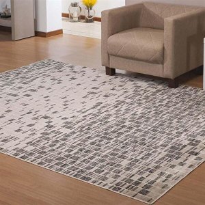 Tapete para Sala Belga Stillo 24 Cinza 0,68x1,10M - Niazitex