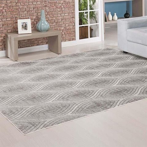Tapete para Sala Belga Innove 04 Bege-cinza 1,00x1,40m - Niazitex
