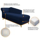 Ver imagem 4 de Diva Recamier Vanessa 160cm Lado Direito Suede Adj Decor Azul Marinho