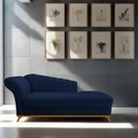 Ver imagem 2 de Diva Recamier Vanessa 160cm Lado Direito Suede Adj Decor Azul Marinho