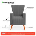 Ver imagem 5 de Poltrona Decorativa Melody com Pés Palito Bouclê Cinza Escuro - Desk Design
