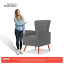Ver imagem 3 de Poltrona Decorativa Melody com Pés Palito Bouclê Cinza Escuro - Desk Design
