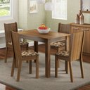 Ver imagem 1 de Conjunto Sala de Jantar Madesa Rute Mesa Tampo de Madeira com 4 Cadeiras Rustic/Bege Marrom Cor:Rust