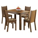 Ver imagem 2 de Conjunto Sala de Jantar Madesa Rute Mesa Tampo de Madeira com 4 Cadeiras Rustic/Bege Marrom Cor:Rust