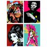 Quadro icones do rock musica bandas para decorar 30X22 CM - 1