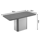 Ver imagem 2 de Conjunto: Mesa Sala Jantar Pietá C/ Tampo Madeirado Canto Curvo 180x90cm e 6 Cadeiras Maldivas