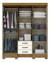 Ver imagem 2 de Guarda Roupas Casal 6 Portas 3 Gavetas Com Espelho B23 Nature / Off White - Briz Móveis
