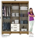 Ver imagem 3 de Guarda Roupas Casal 6 Portas 3 Gavetas Com Espelho B23 Nature / Off White - Briz Móveis