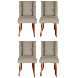 Kit 4 Cadeiras Sala de Jantar Cozinha Estofada Paris Reforçada Suede - Twdecora