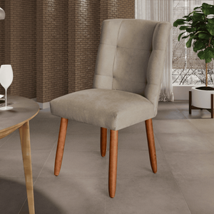 Kit 4 Cadeiras Sala de Jantar Cozinha Estofada Paris Reforçada Suede Cinza - Twdecora