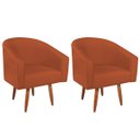 Ver imagem 1 de Kit 02 Poltronas Decorativas Sala de Estar Recepção Luiza Pés Palito Suede - Doce Sonho Móveis KIT 2