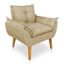 Ver imagem 6 de Kit 2 Poltronas Decorativa e Puff Opala Luxo Linho Dourado Dal Poz Estofados
