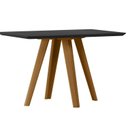 Ver imagem 2 de Mesa para Sala de Jantar Tampo com Vidro/MDF 120cm Base Madeira Maciça Mariah