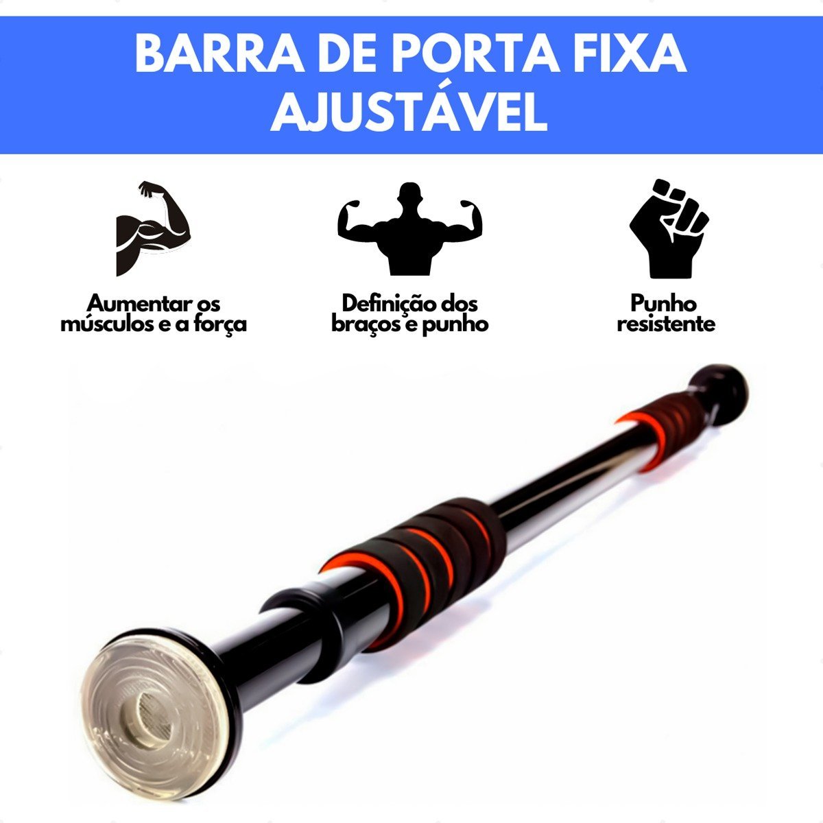 Barra De Porta E Parede Fixa Musculação Treino Definir Corpo - 4