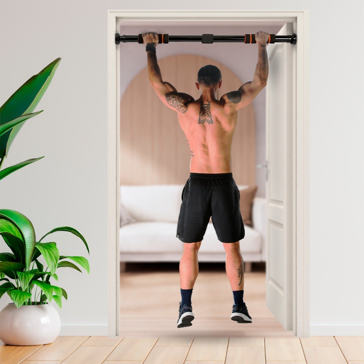 Barra De Porta E Parede Fixa Musculação Treino Definir Corpo - 3