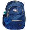 Mochila Feminina Juvenil Notebook Escolar Pompom Coração Azul M3992 - 1