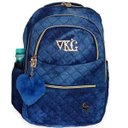 Ver imagem 1 de Mochila Feminina Juvenil Notebook Escolar Pompom Coração Azul M3992
